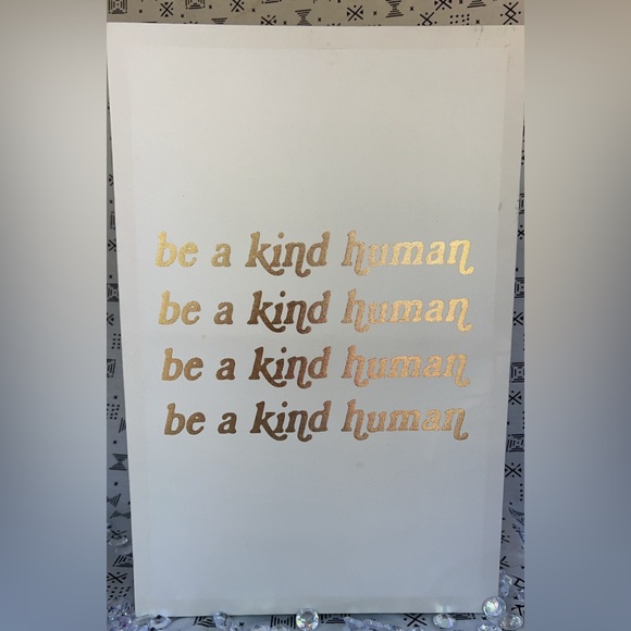 Gold “Kind Human” Canvas Decor - Picture 2 of 5